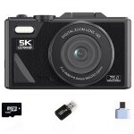 Appareil photo num�rique compact 5k 13mp carte m�moire 64 go zoom num�rique 18x �cran hd 3 pouces wifi ...