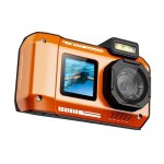 Appareil photo num�rique �tanche ip68 - 65mp vid�o 4k double �cran zoom 18x batterie 2000mah - orange ...