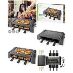 Appareil raclette - grill - noire - 6 personnes - 1000 w - amovible - antiadhésif Appareil raclette - grill - noire - 6 personnes - 1000 w - amovible - antiadhésif