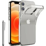 Pour apple iphone 12 mini 5. 4: coque silicone gel ultraslim et ajustement parfait + stylet - transparent ...