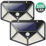 Applique - lampe solaire exterieur - 100 led - d�tecteur de mouvement - eclairage murale