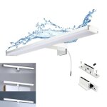 Applique led miroir salle de bain 10w ip44 chrome lumire blanche neutre 4000k aluminium slim 40?cm ...