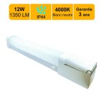 Applique led salle de bain 12w - 1350lm - 4000k + prises 16a 2p + t ip44