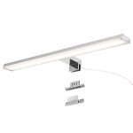 Applique mural led 12w 50 cm ip44 pour salle de bain miroir et meuble slim en aluminium chrom avec lumire ...