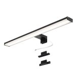 Applique mural led 12w 50 cm ip44 pour salle de bain miroir et meubleslim en aluminium noir mat avec ...