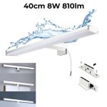 Applique mural led slim pour salle de bain et miroir en aluminium8w - 40cm - ip44 lumi�re blanche neutre ...