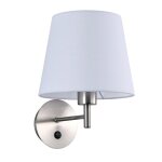 Applique murale avec abat - jour en tissu et support chrom avec interrupteur - e27 pour tte de lit ...
