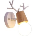 Applique murale en bois en forme de cerf pour enfants Éclairage créatif pour chambre et couloirs Applique murale en bois en forme de cerf pour enfants Éclairage créatif pour chambre et couloirs