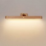 Applique murale bois led dimmable avec interrupteur tactile et batterie lampe murale veilleuse 360� lampe ...