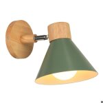 Applique murale - bois vert fonc� �17. 5 cm - e27 r�glable - design nordique moderne - articul�e anti ...