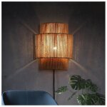 Applique murale ?dalia? corde de jute artisanale style rustique boh�me e27 avec prise et interrupteur ...