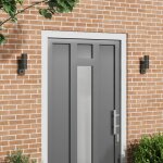 Appliques murales ext�rieures - 2 pcs - noir - aluminium - d�tecteur de mouvement