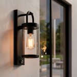 Applique murale ext�rieure benny avec d�tecteur de mouvement pir noir