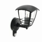 Applique murale ext�rieure - philips - creek - noir - avec capteur - ip44