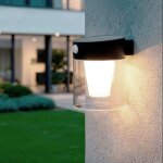 Applique murale ext�rieure solaire led 15w aluminium avec d�tecteur de mouvement efren noir