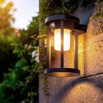 Applique murale extrieure solaire led 2w aluminium avec dtecteur de mouvement eneko noir