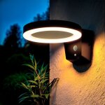 Applique murale extrieure solaire led 5w aluminium avec dtecteur de mouvement aris noir