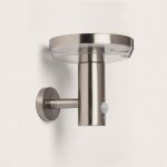 Applique murale extrieure solaire led 5w aluminium avec dtecteur de mouvement barton argent
