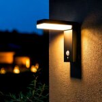 Applique murale extrieure solaire led aluminium avec dtecteur de mouvement goran noir