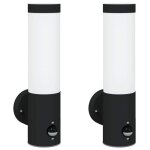 Applique murale ext�rieure - vidaxl - noir - acier inoxydable et plastique - 12x85x29 cm - ip44 - compatible ...