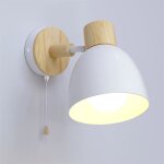 Applique murale int�rieur avec interrupteur vintage r�tro lampe murale e27 bois industrielle blanc