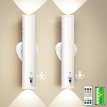 Applique murale int�rieure sans fil 2 psc lampe led detecteur mouvement rechargeable magnetique m�tal ...