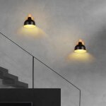 Applique murale int�rieure - smotop - m�tal & bois - 2x e27 articul�e - vintage �15 cm