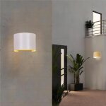 Applique murale led 12w moderne int�rieur lumi�re chaude ronde blanc 2pcs pour salon colonnade jardin ...