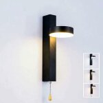Applique murale led 9w tricolore s�lectionnable avec interrupteur � tirette rotatif � 360� luminaire ...