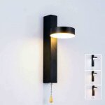 Applique murale led 9w tricolore slectionnable avec interrupteur  tirette rotatif  360 luminaire ...