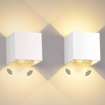 Applique murale led avec d�tecteur de mouvement 2 pi�ces pour int�rieur / ext�rieur �clairage 3000k design ...