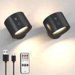 Applique murale led interieur lot de 2 lampe murale sans fil avec télécommande rotatifs 360° lampe de ... Applique murale led interieur lot de 2 lampe murale sans fil avec télécommande rotatifs 360° lampe de ...
