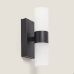 Applique murale led salle de bain 6w aluminium et pc avery noir