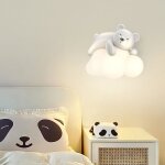Applique murale led - ulisem - luminosit� r�glable - abat - jour laiteux - pour chambre enfant