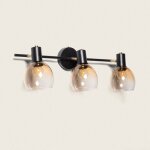 Applique murale m�tal et verre abiel 3 spots noir