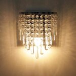 Applique murale moderne en cristal k9 lampe murale dint�rieur en cristal finition chrom�e base de lampe ...