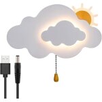 Applique murale nuage interieur chambre enfant avec interrupteur lampe usb rechargeable de chevet sans ...