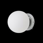 Applique murale et plafonnier lunar 150 mm verre opale e27 g45 ip44 chrom pour salles de bain et extrieurs ...