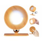 Applique murale rechargeable - lunartec - led cct - bois de pin - intensit� variable - design moderne ...