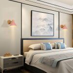 Applique murale - smotop - bois - rose - 2x e27 articul�e