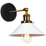 Applique murale - smotop - m�tal blanc - culot e27 articul�e - style scandinave vintage �26x17 cm