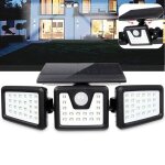 Applique murale solaire 70 led avec d�tecteur de mouvement �tanche pour �clairage ext�rieur jardin 3 ...