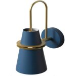 Applique murale style nordique en corne ? lampe murale industrielle en mtal design moderne coloris bleu ...
