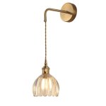 Applique murale suspendue florale - mod�le f style r�tro �l�gant - laiton & verre - 3 couleurs de lumi�re ...