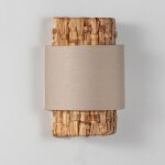 Applique murale ?vla? abat - jour rotin et tissu beige style bohme naturel douille e27