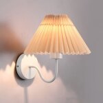 Applique murale vintage de chevet de chambre - tokius - abat - jour en tissu abricot + base en m�tal ...