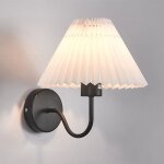 Applique murale vintage de chevet de chambre - tokius - abat - jour en tissu blanc + base en m�tal noir ...