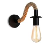 Applique murale vintage en corde de chanvre applique murale industrielle id�al e27 luminaireampoule non ...