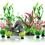 Aquarium decoration plante plantes artificielle aquarium deco et rocher polyr�sine grotte ornement 12 ...
