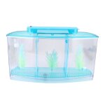 Aquarium à led en acrylique à trois compartiments pour élevage et isolement de petits poissons (bleu) ... Aquarium à led en acrylique à trois compartiments pour élevage et isolement de petits poissons (bleu) ...